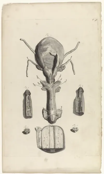 Anatomische studie van de penis en de blaas