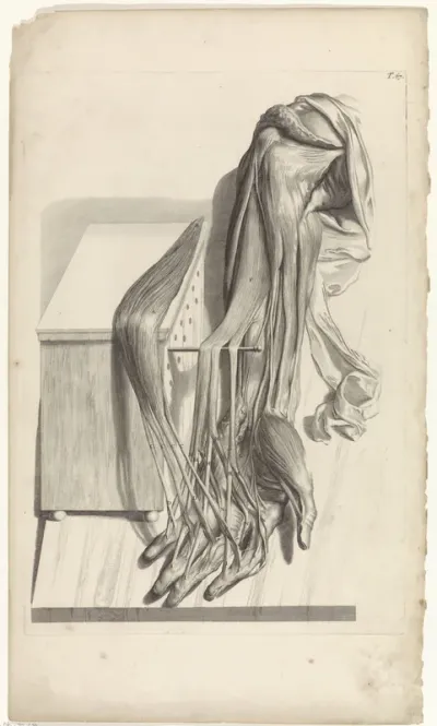 Anatomische studie van de spieren van de linkeronderarm en de hand