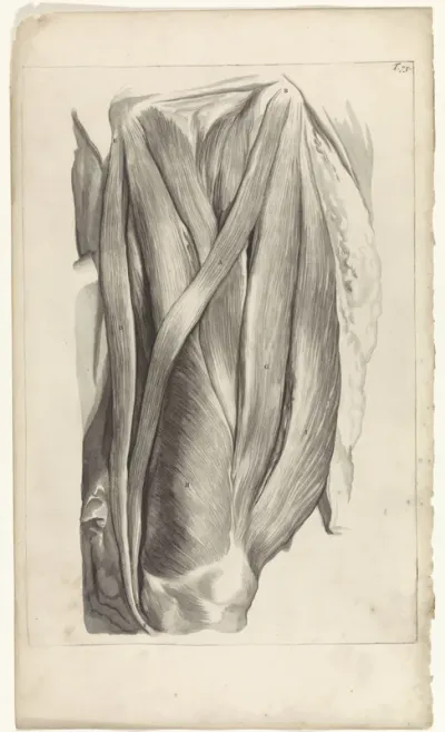 Anatomische studie van de spieren van het linkerdijbeen