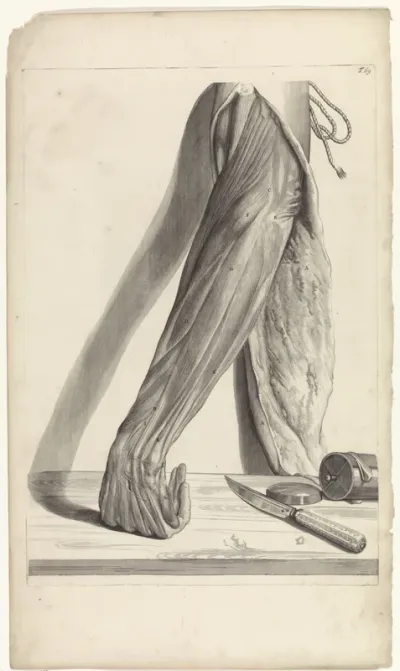 Anatomische studie van een gevilde linkeronderarm