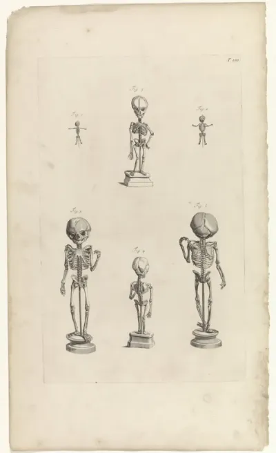 Anatomische studies van de skeletten van foetussen