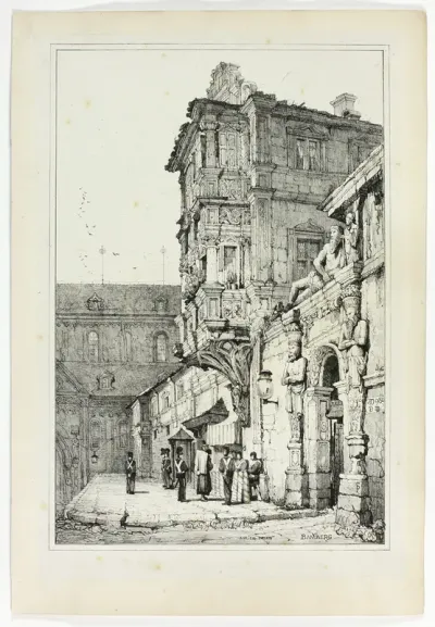 Ancien Palais, Bamberg, from Facsimiles of Sketches made in Flanders and Germany