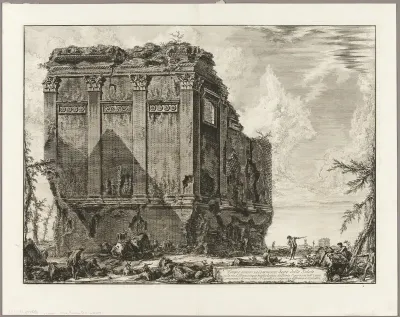Ancient temple commonly called the Temple of Health on the Via d'Albano five miles outside Rome, from Views of Rome