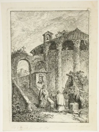 Ancient Temple, plate five from Les Soirées de Rome
