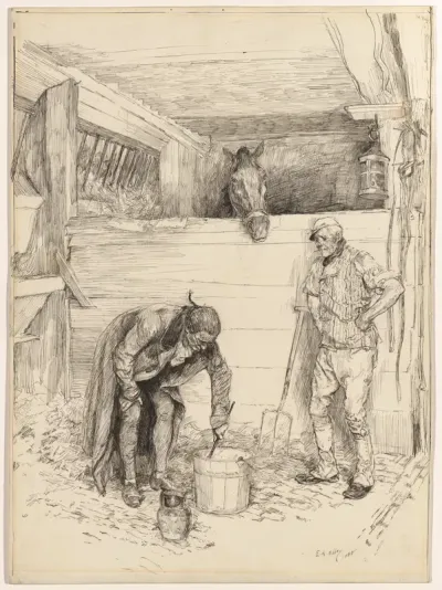 And none knew why he fed them both with his own hands, illustration to "Quince"