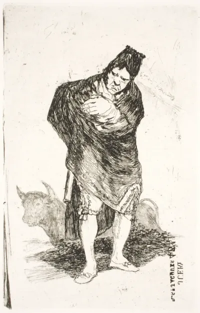 Andalusisk smugler, med tyr (El embozado / El torero anciano)