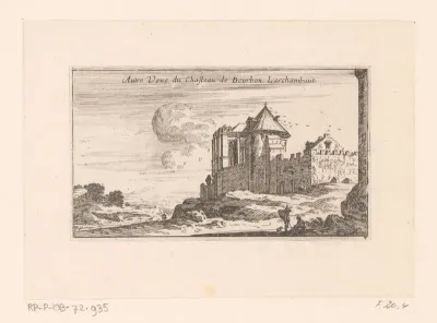 Ander gezicht op het kasteel van Bourbon l'Archambault
