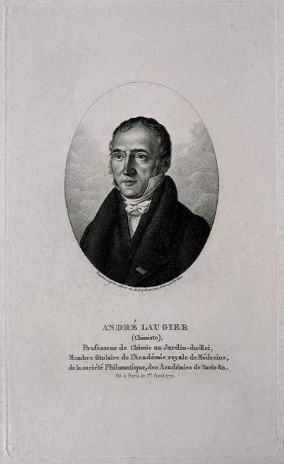 André Laugier. Stipple engraving by A. Tardieu, 1825, after himself