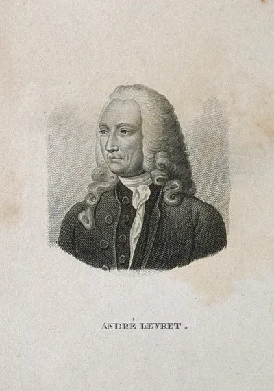 André Levret. Stipple engraving by A. Tardieu after J. B. S. Chardin, 1746