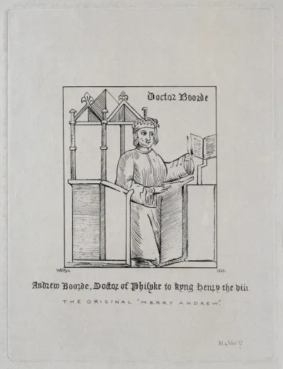 Andrew Boorde. Etching by W. B. Rye, 1853