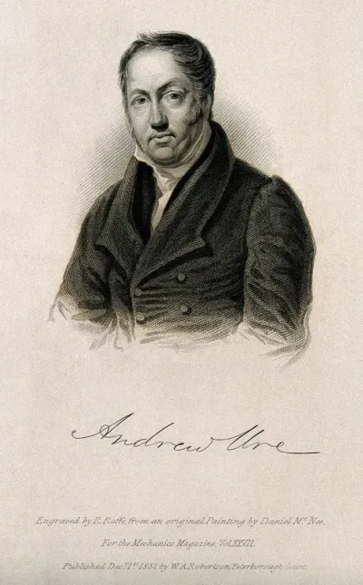 Andrew Ure. Line engraving by R. Roffe, 1837, after D. McNee