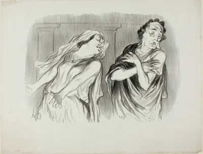 Andromache. “- Our family 's destiny was pitiless death, my husband was tortured to the end of his breath,” plate 6 from Physionomies Tragiques
