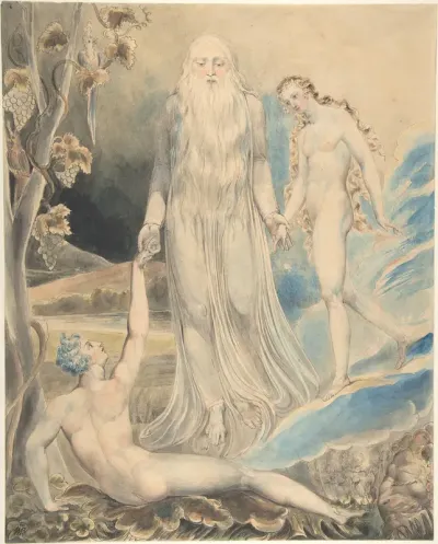 Angel of the Divine Presence Bringing Eve to Adam (The Creation of Eve: "And She Shall be Called Woman) (recto); Sketch for the same (verso)