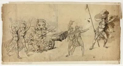 Angelic Artillery (recto); Battle Scene (verso)