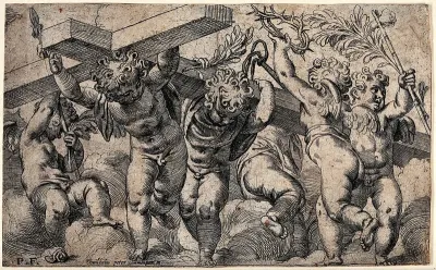 Angels carrying the instruments of the Passion