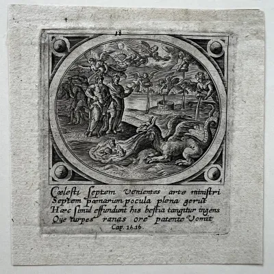 Angels Pouring Out the Seven Bowls of God's Wrath Upon the Earth, from Icones Revelationum... (The Revelations of St John)