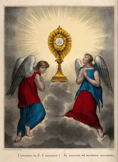 Angels venerating a monstrance