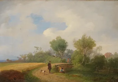 Angler by the Village Pond