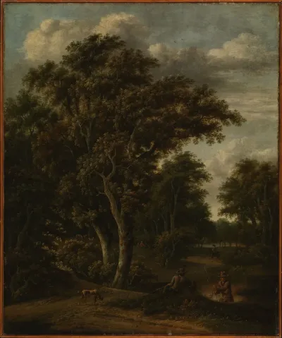 Anglers by a pond