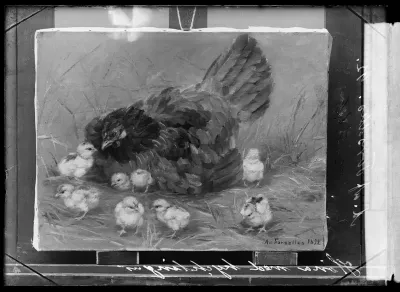 Anna af Forselles-Schybergson: "Kana poikasineen" vuodelta 1892