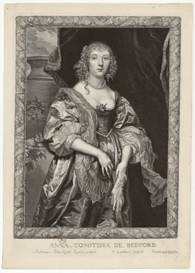 Anna. Comitissa de Bedford. Antonius Van Dyck Eques pinxit. P. Lombart sculpsit