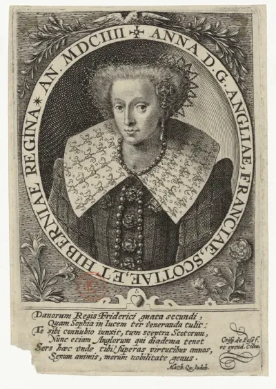 Anna D. G. Angliae, Franciae, Scotiae et Hiberniae regina. Crisp. de Pass f.