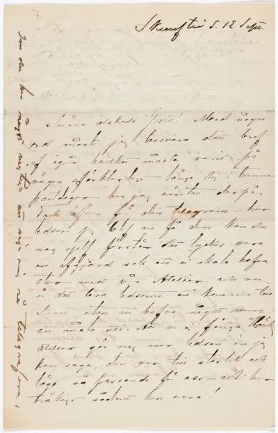 Anna Nordlanderin kirje Kerstin Cardonille 12.9.[1866]
