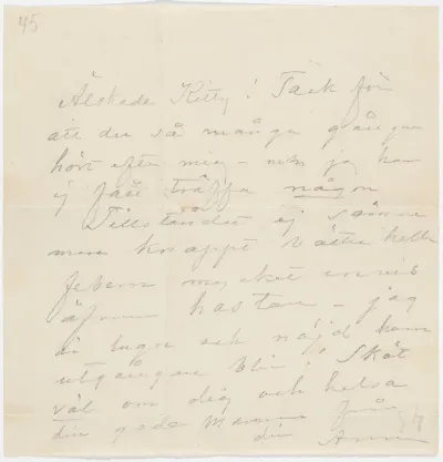 Anna Nordlanderin kirje Kerstin Cardonille [1879]