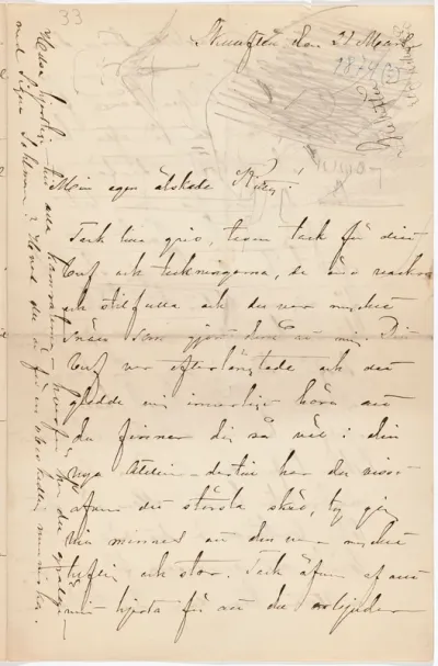 Anna Nordlanderin kirje Kerstin Cardonille 21.3.[1874]