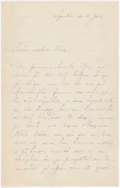 Anna Nordlanderin kirje Kerstin Cardonille 31.7.[1878]