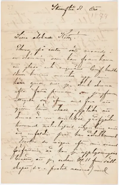 Anna Nordlanderin kirje Kerstin Cardonille lokakuu [1874]