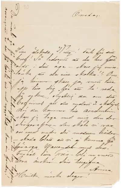Anna Nordlanderin kirje Kerstin Cardonille s.a. (keskiviikko)
