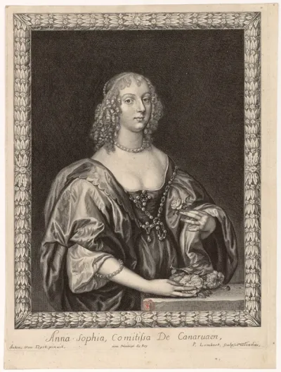 Anna Sophia, Comitissa de Carnavaen. Anton. Van Dyck pinxit. P. Lombart sculpsit et ex. Londini, Parisis