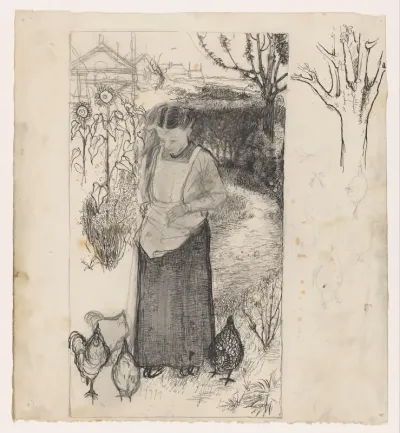 Anne Mankes-Zernike voert kippen