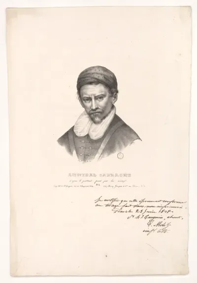 Annibal Carrache d'après le portrait peint par lui-même. Imp. lith. de H. Gaugain
