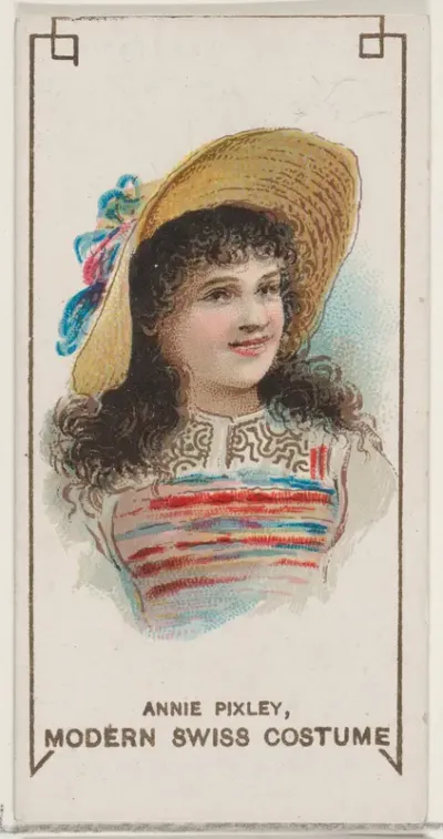 Annie Pixley Dressed in Modern Swiss Costume, from the set Actors and Actresses, Second Series (N71) for Duke brand cigarettes