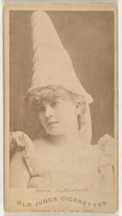 Annie Sutherland, from the Actors and Actresses series (N171) for Old Judge Cigarettes