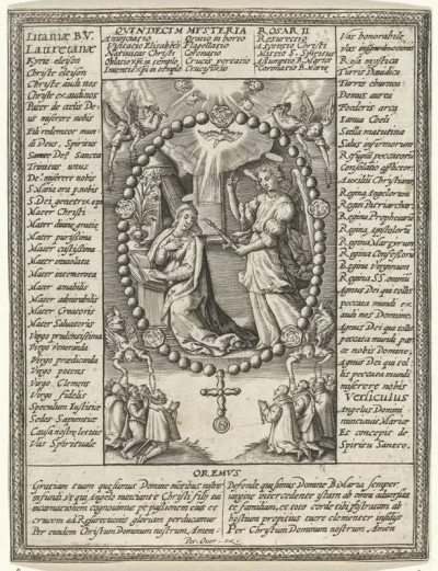 Annunciatie en gebeden uit de Lauretaanse Litanie