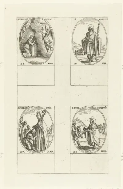 Annunciatie (Maria-Boodschap), Heilige Castulus van Rome, Heilige Rupertus van Salzburg, Heilige Guntramus van Bourgondië (25-28 maart)