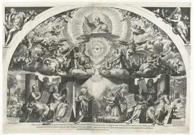 Annunciatie, omgeven door profeten