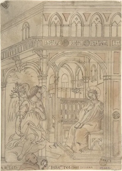 Annunciation with Beato Bernardo Tolomei di Siena