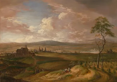 Ansicht von Mainz von der Ostseite