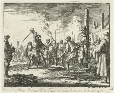 Anthonie IJsbaarts te Tielt op de brandstapel, 1573