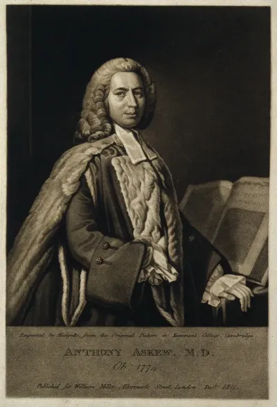 Anthony Askew. Mezzotint by T. Hodgetts after A. Ramsay