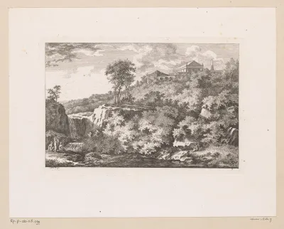 Antieke tempel op een heuvel bij de rivier