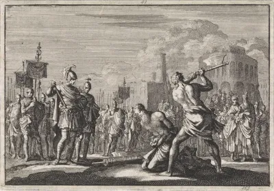 Antigonus op bevel van Antonius onthoofd