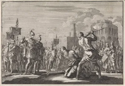 Antigonus op bevel van Antonius onthoofd
