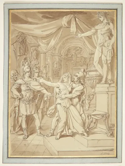 Antik romersk scene i et tempel for Apollo