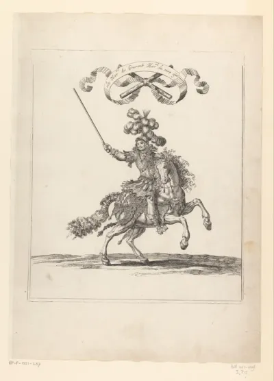 Antoine III de Gramont te paard in Romeins kostuum