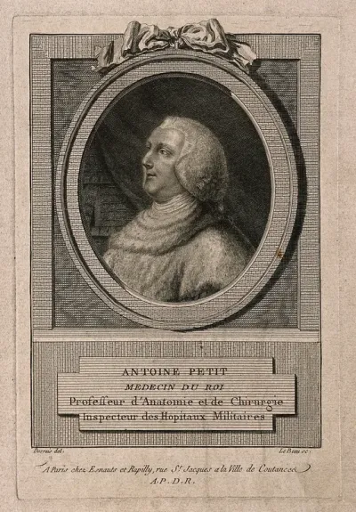 Antoine Petit. Line engraving by P.A. Le Beau after C.-L. Desrais